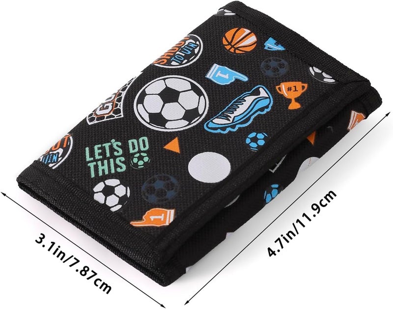 Nitort Wallet,Birthday Gifts,RFID Trifold Canvas Outdoor Sports Wallets for Kid,Lovely and Novelty Wallet with Zipper for Kids- Front Pocket Wallet with Magic Sticker(KWFTB01) - Image 2